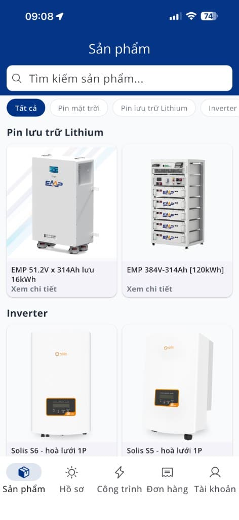 EMPower App - Pin lưu trữ Lithium và Inverter